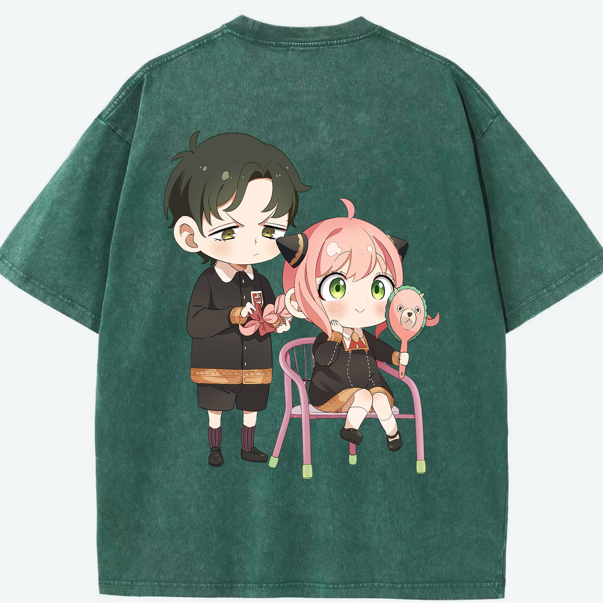 （画像用） SPY×FAMILY间谍家家酒 綿100% ヴィンテージ風 半袖Tシャツ（背面プリント）
